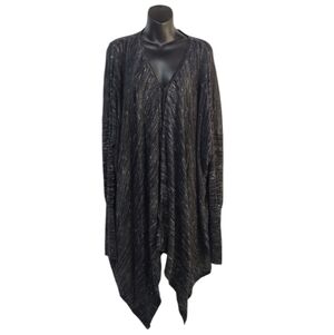 Lane Bryant Women's Black White Open front Cardigan Size 26/28